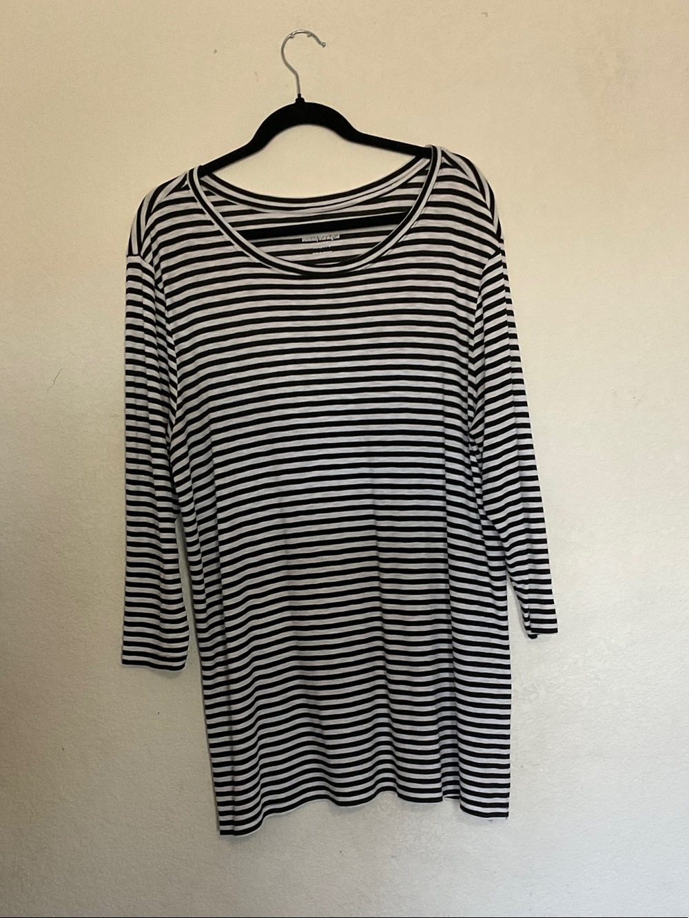 Old Navy Black and White Striped Tunic Top